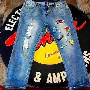 BEE&CECI 20 Womens Stretch Denim Faded Destructed Patched ☠️